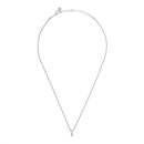 925 Sterling Silver Rope Chain Necklace with White Sapphire Charm