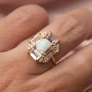 Opal & Topaz Baguette Fire Ring: 7