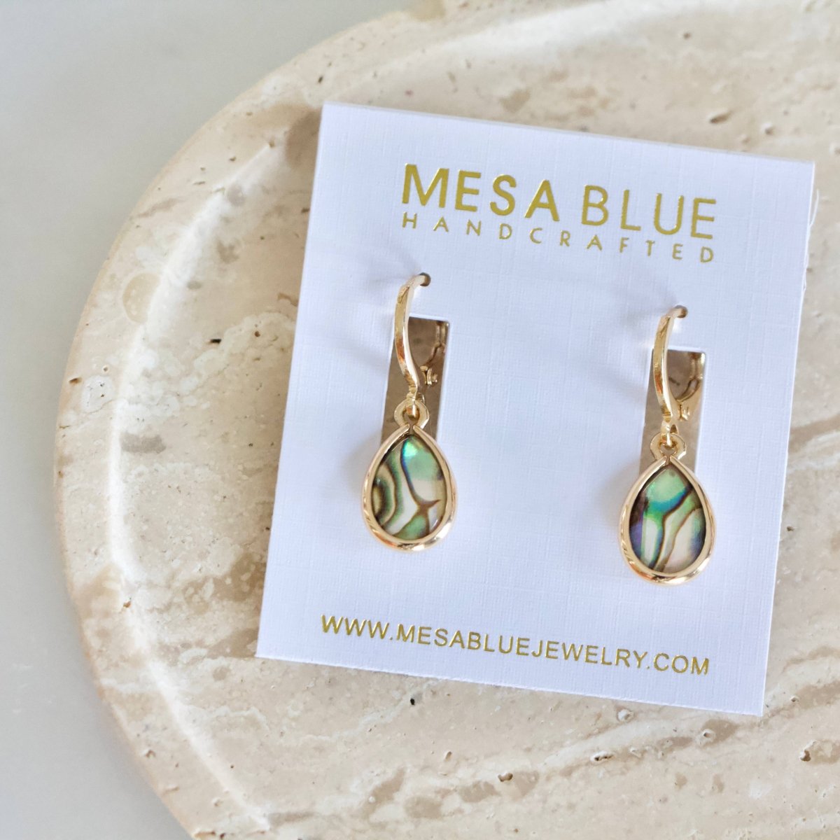 Abalone Huggie Earrings