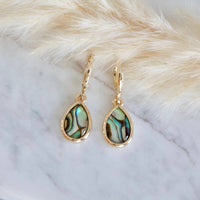 Abalone Huggie Earrings