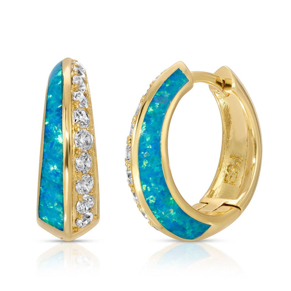 Daze Huggies- Blue Opal by Elizabeth Stone Jewelry