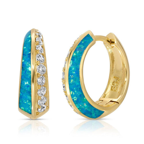 Daze Huggies- Blue Opal by Elizabeth Stone Jewelry