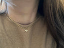 Airplane jet plane charm pendant necklace travel 18k GF
