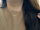 Airplane jet plane charm pendant necklace travel 18k GF