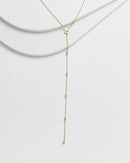 ALIA Evil Eye Lariat Necklace White Gold for Elegance
