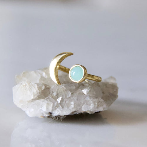 Amazonite Sun and Moon Ring