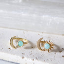Amazonite Sun and Moon Ring