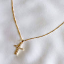 Angelic 14K Gold and CZ Cross Necklace - Red Bird Road