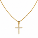 Angelic 14K Gold and CZ Cross Necklace - Red Bird Road
