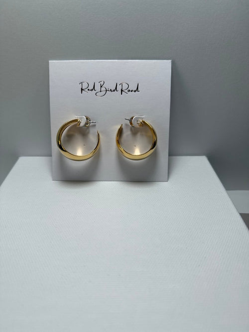 Angie Vintage Hoop Earrings: Yellow Gold / Medium