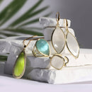 Aqua Cat Eye Square Stone Ring with Cubic Zirconia Accents