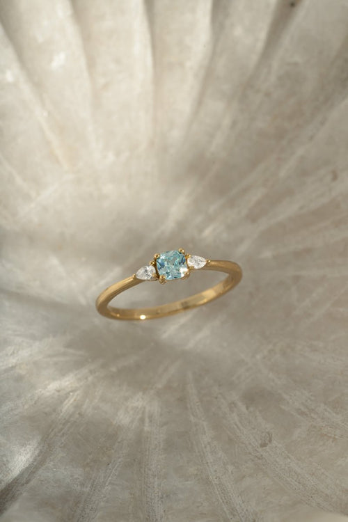 Aquamarine Cushion Ring Rings by Sami Jewels