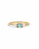 Aquamarine Cushion Ring Gold Rings by Sami Jewels