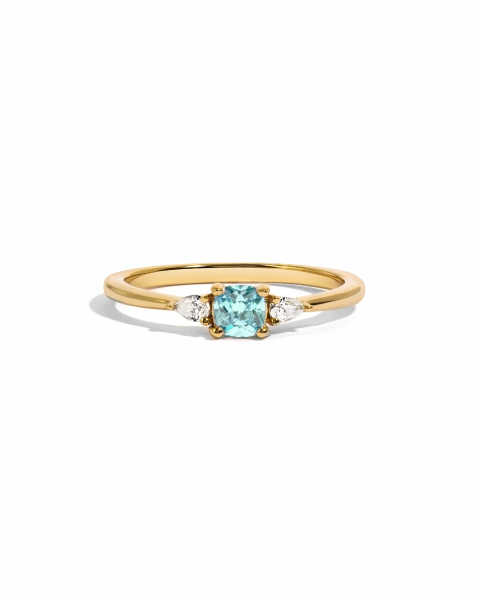 Aquamarine Cushion Ring