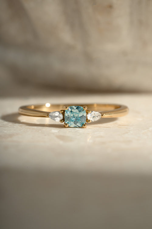 Aquamarine Cushion Ring