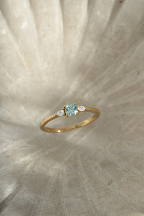 Aquamarine Cushion Ring