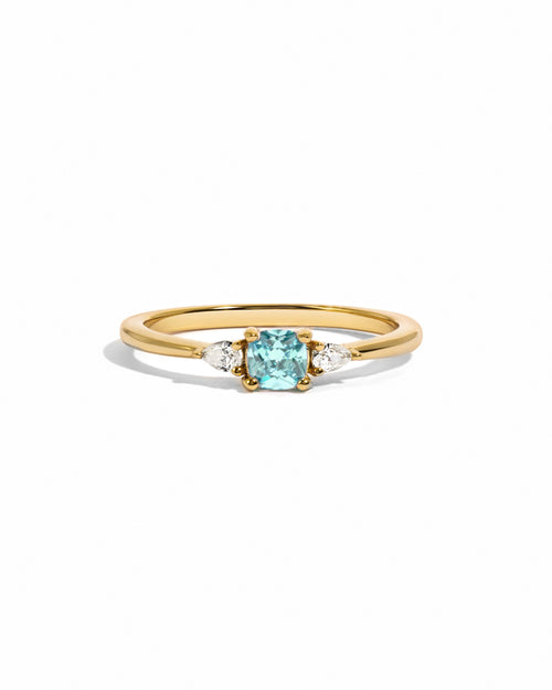Aquamarine Cushion Ring