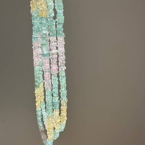 Aquamarine Heishi Pastel Gem Necklace