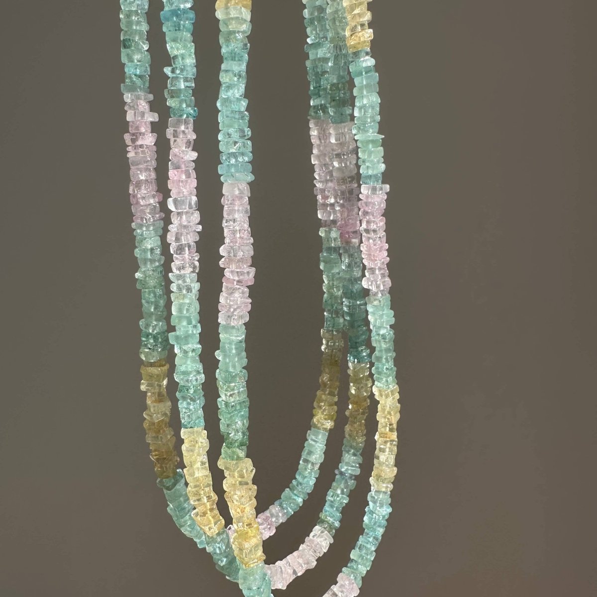 Aquamarine Heishi Pastel Gem Necklace
