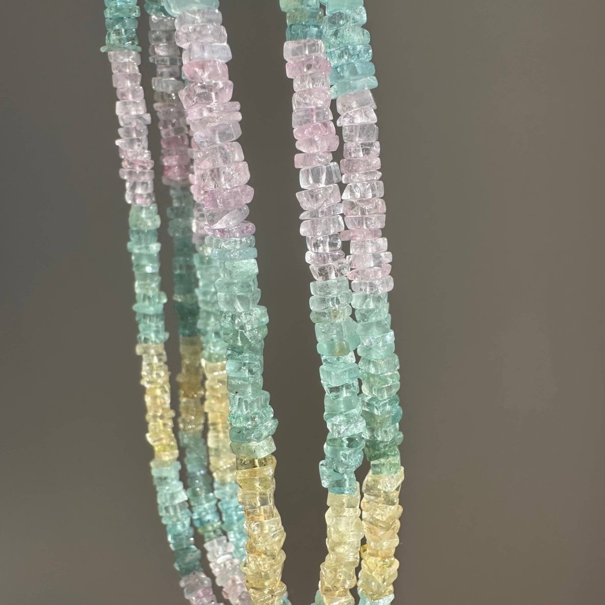 Aquamarine Heishi Pastel Gem Necklace
