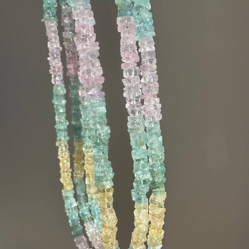 Aquamarine Heishi Pastel Gem Necklace