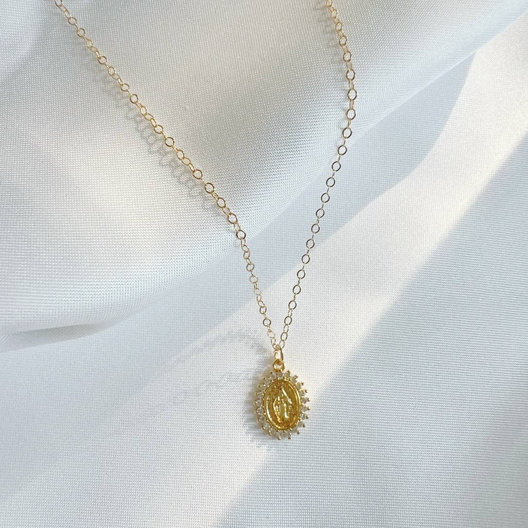 Blessed Mother Virgin Mary Religious Necklace