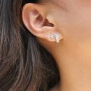 Baguette Huggie Earrings Silver 10mm Chic Style
