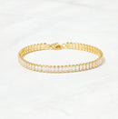 Baguette Tennis Bracelet: 6.5" + 0.5" Ext. / Gold