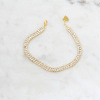 Baguette Tennis Bracelet: 6.5" + 0.5" Ext. / Gold