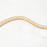 Baguette Tennis Bracelet: 6.5" + 0.5" Ext. / Gold