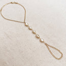 Baroque Pearl Hand Chain by GoldFi