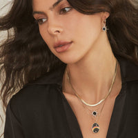 Black Onyx Gemstone Starburst Necklace