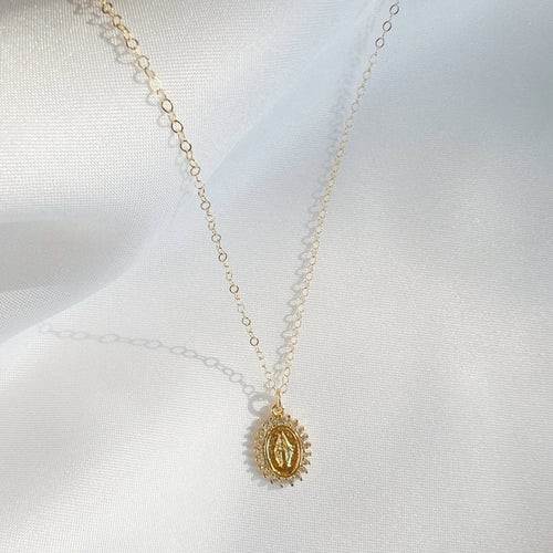 Blessed Mother Virgin Mary Religious Necklace