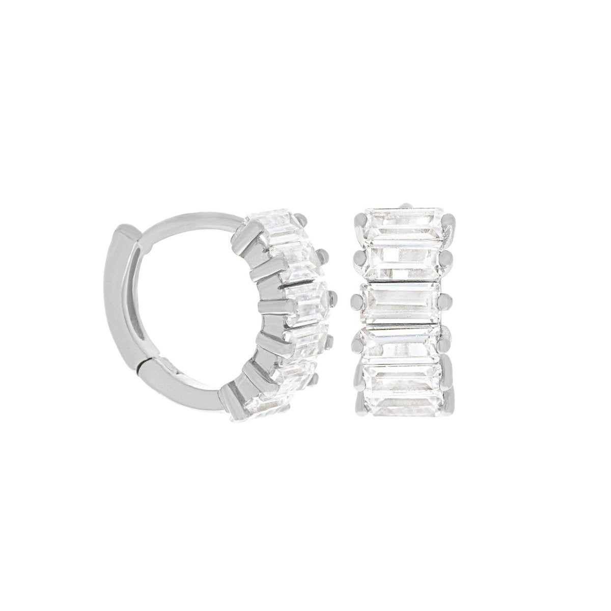 Bling Baguette Huggie Hoops: Gold by Girls Crew