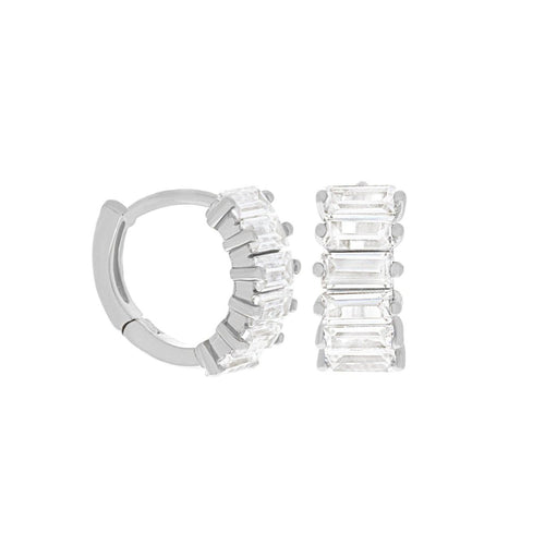 Bling Baguette Huggie Hoops: Gold by Girls Crew