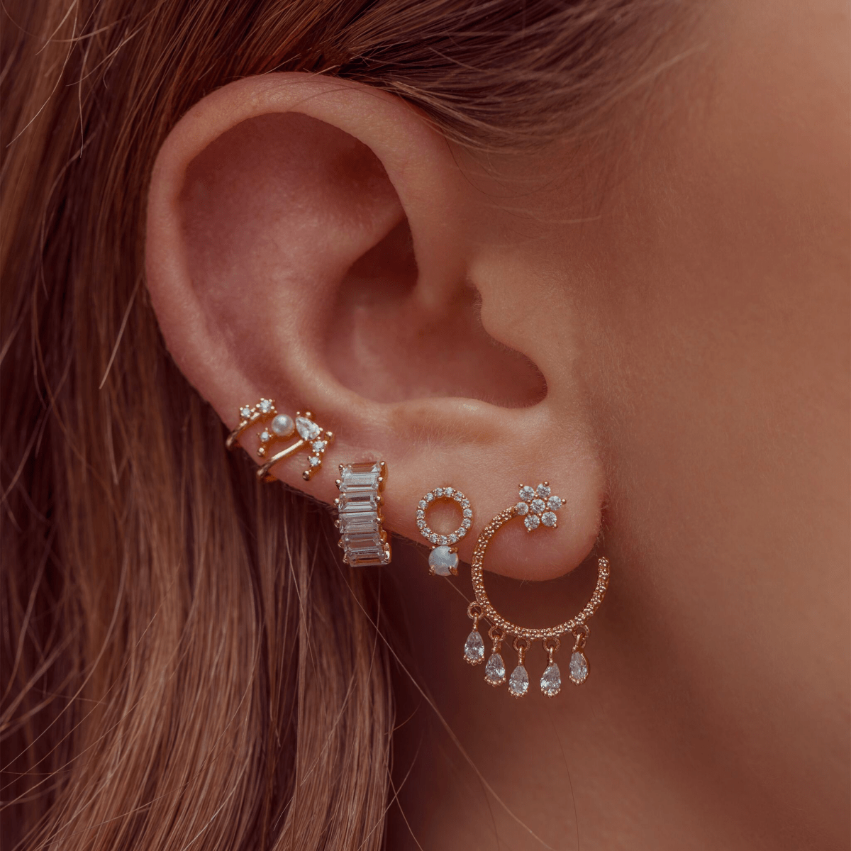 Bling Baguette Huggie Hoops: Gold by Girls Crew