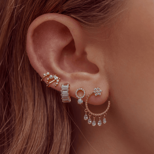 Bling Baguette Huggie Hoops: Gold by Girls Crew