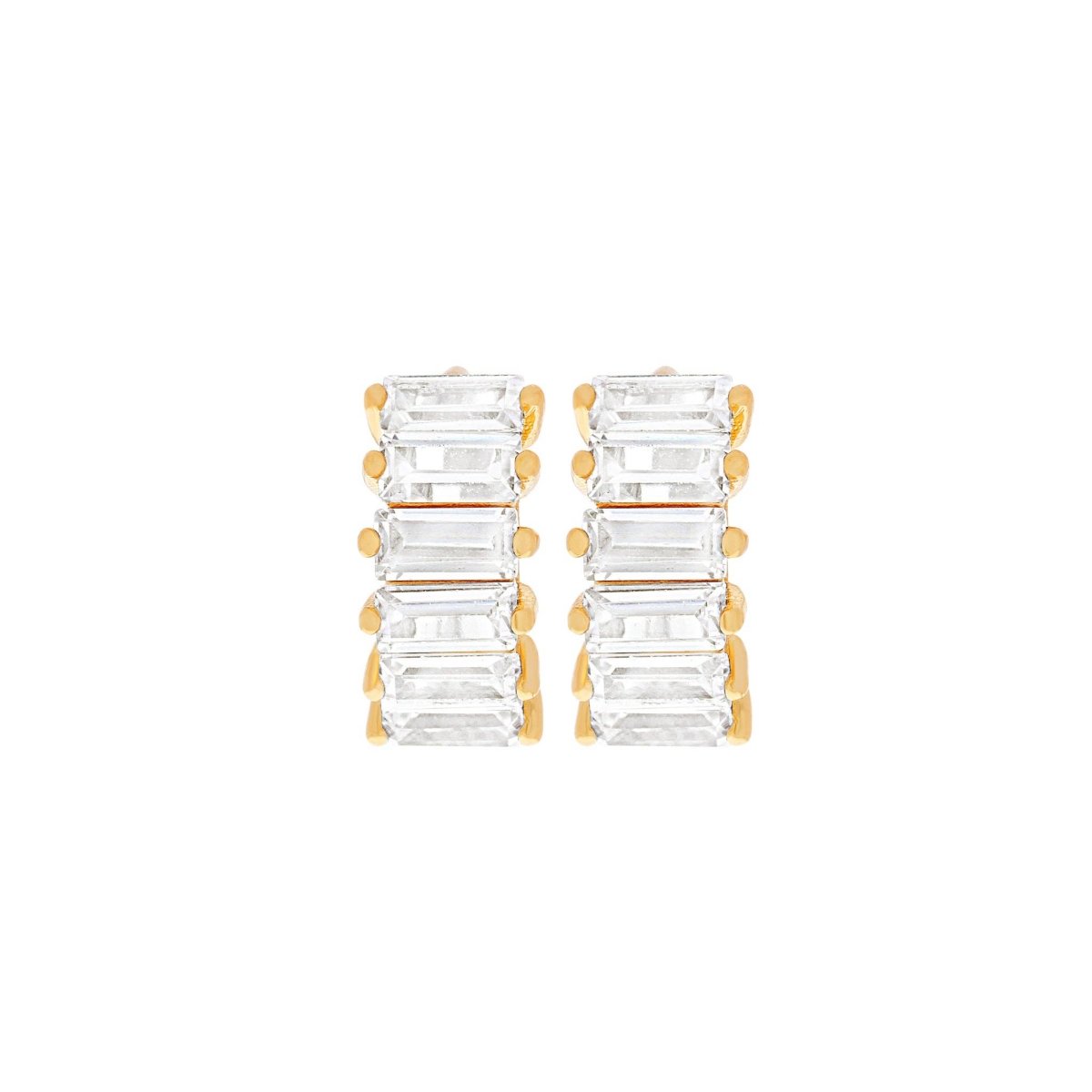 Bling Baguette Huggie Hoops: Gold by Girls Crew