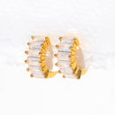 Bling Baguette Huggie Hoops: Silver by Girls Crew