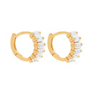 Bling Baguette Huggie Hoops: Silver by Girls Crew