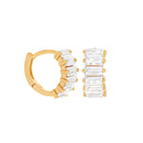 Bling Baguette Huggie Hoops: Silver by Girls Crew