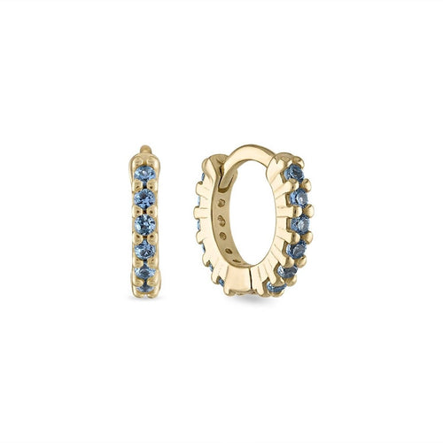 Blue CZ Sapphire Huggie Earrings by Emily Volaski