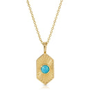 Blue Opal Radiant Hexagon Pendant