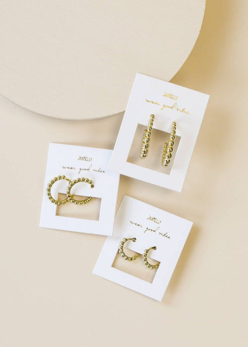 Small Bobbi Gold Ball Hoop by JaxKelly