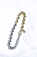 BOCCE BRACELET- DUO MIXED METAL BALL CHAIN