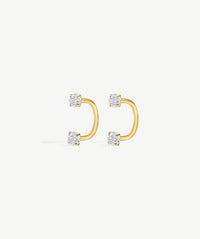 Bold Arc Hoop Earrings: Gold