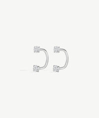 Bold Arc Hoop Earrings: Silver