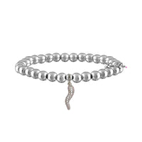 Brandi Rhinestone Italian Horn Pave Cornicello Bracelet in Gold