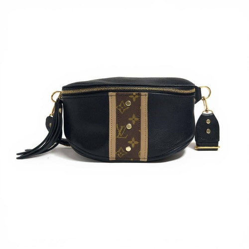 Britt Belt Bag in Black Leather | Upcycled LV