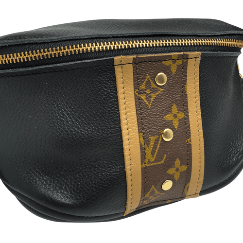 Britt Belt Bag in Black Leather | Upcycled LV
